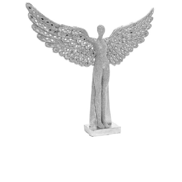 Silver Open Winged Mosaic Angel