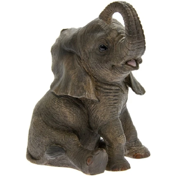 Grey Elephant With Upwards Pointing Trunk