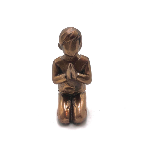 Bronze Boy In Prayer Pose