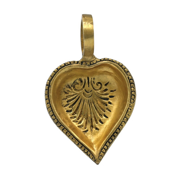 Golden Heart Candle Holder/Diya Brass Burner