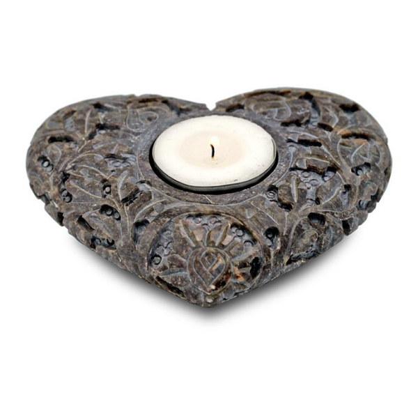 Grey Heart Incense & Candle Holder
