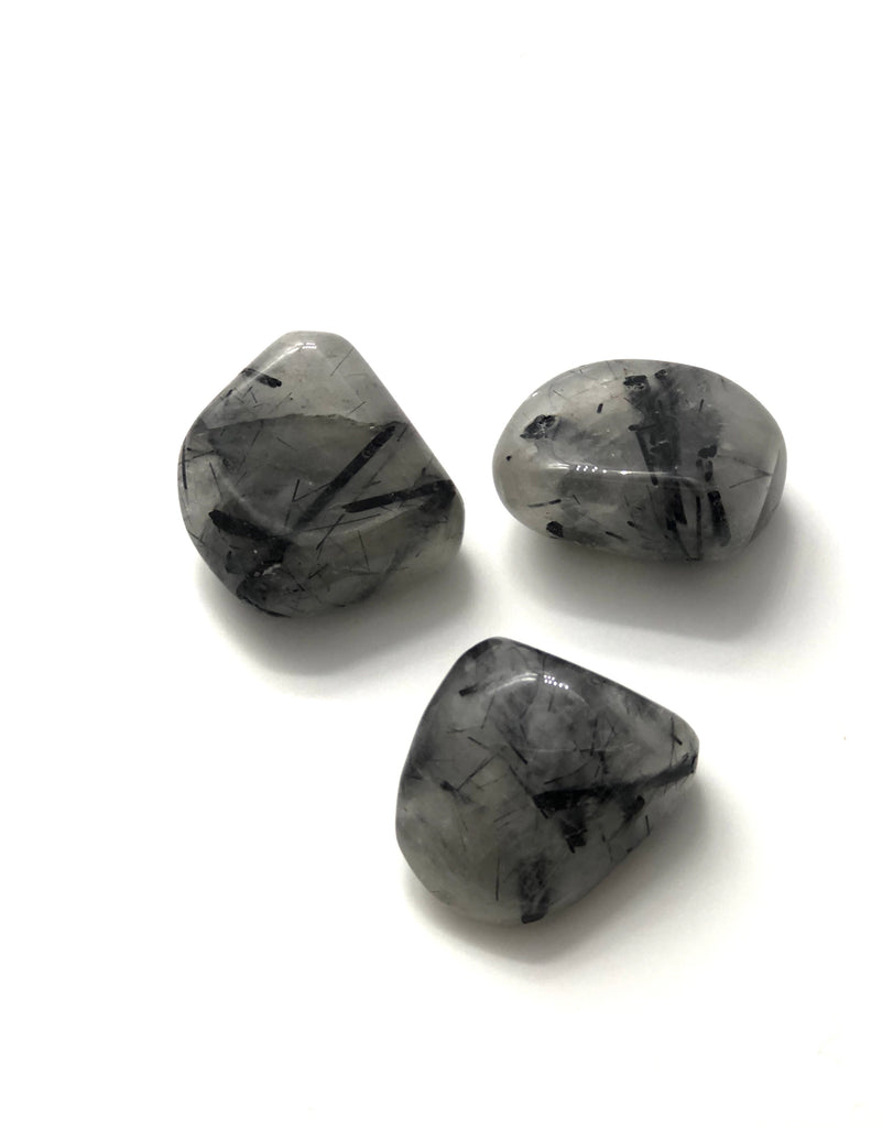 Black Tourmaline Quartz Large Tumblestones