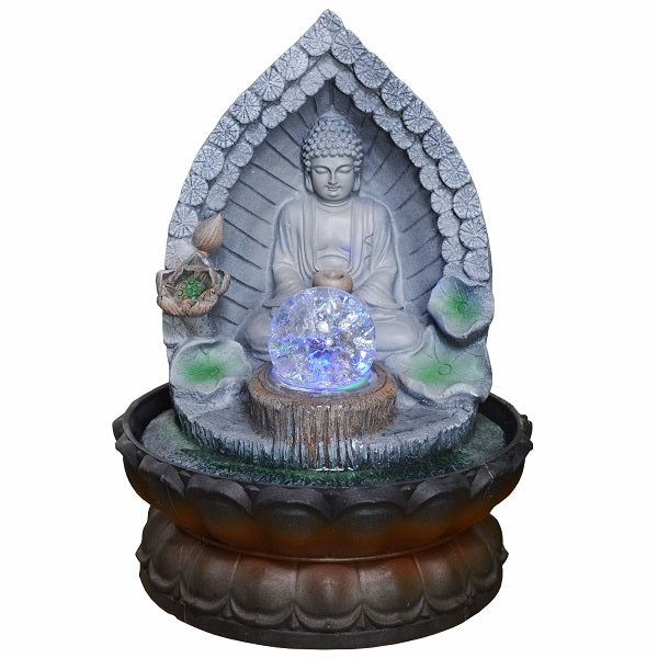 Indoor Lotus Buddha Water Fountain With LED Lighting
