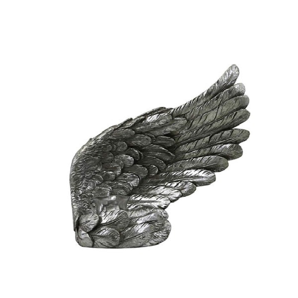 Antique Silver Open Winged Angel Tealight Holder